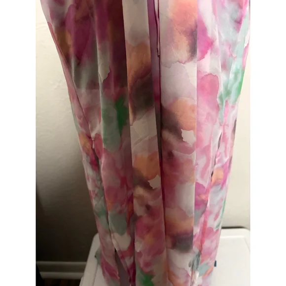 Torrid Watercolor Kimono Coverup 0X Pink Green NWT Beach Resort Summer - Picture 5 of 6